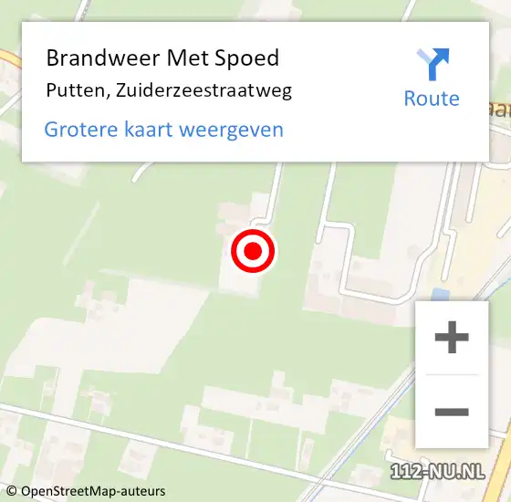 Locatie op kaart van de 112 melding: Brandweer Met Spoed Naar Putten, Zuiderzeestraatweg op 5 september 2024 12:10