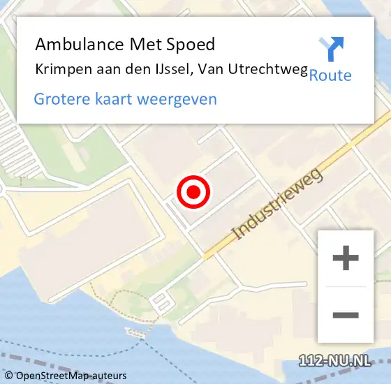 Locatie op kaart van de 112 melding: Ambulance Met Spoed Naar Krimpen aan den IJssel, Van Utrechtweg op 5 september 2024 12:31