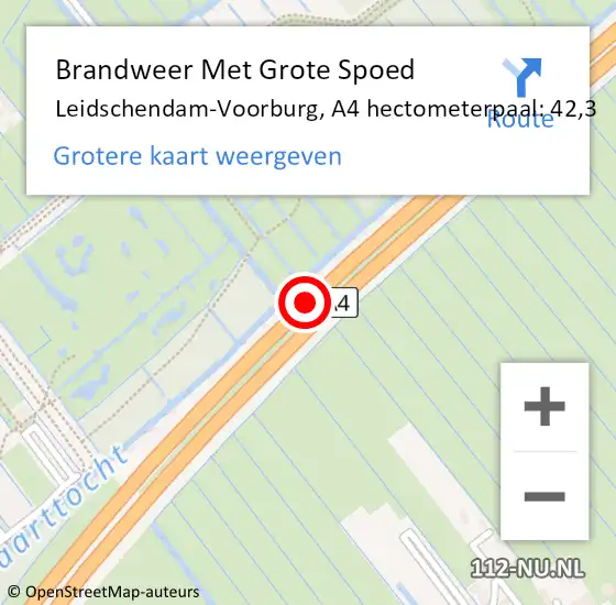 Locatie op kaart van de 112 melding: Brandweer Met Grote Spoed Naar Leidschendam-Voorburg, A4 hectometerpaal: 42,3 op 5 september 2024 12:41