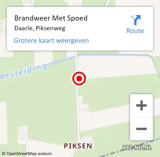 Locatie op kaart van de 112 melding: Brandweer Met Spoed Naar Daarle, Piksenweg op 5 september 2024 13:08