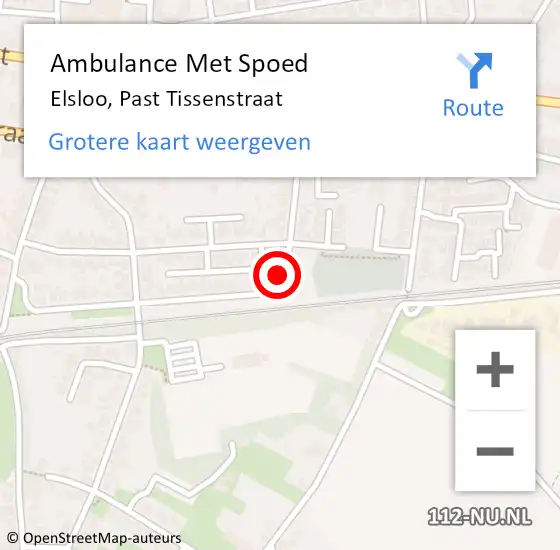 Locatie op kaart van de 112 melding: Ambulance Met Spoed Naar Elsloo, Past Tissenstraat op 19 oktober 2014 01:16