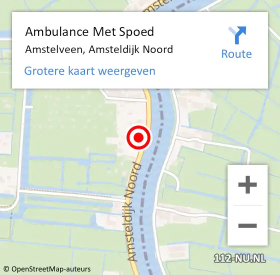 Locatie op kaart van de 112 melding: Ambulance Met Spoed Naar Amstelveen, Amsteldijk Noord op 5 september 2024 13:33