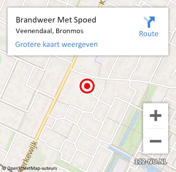 Locatie op kaart van de 112 melding: Brandweer Met Spoed Naar Veenendaal, Bronmos op 5 september 2024 14:00