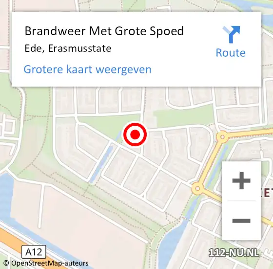 Locatie op kaart van de 112 melding: Brandweer Met Grote Spoed Naar Ede, Erasmusstate op 5 september 2024 14:12