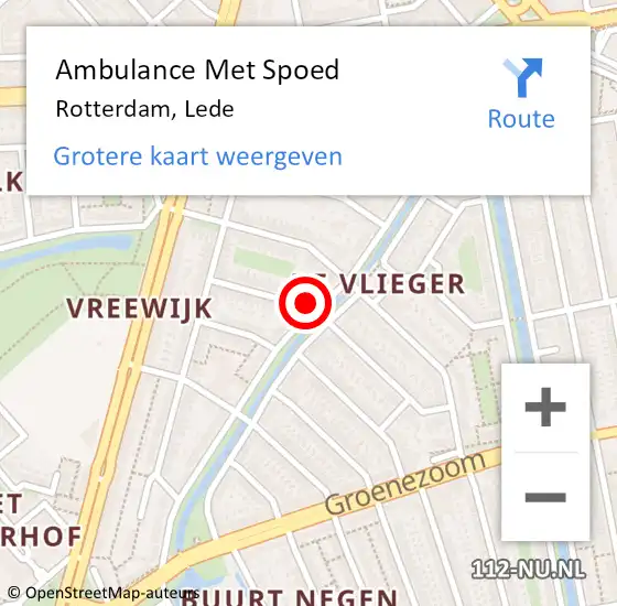 Locatie op kaart van de 112 melding: Ambulance Met Spoed Naar Rotterdam, Lede op 5 september 2024 14:44