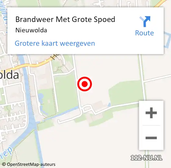 Locatie op kaart van de 112 melding: Brandweer Met Grote Spoed Naar Nieuwolda op 5 september 2024 14:49