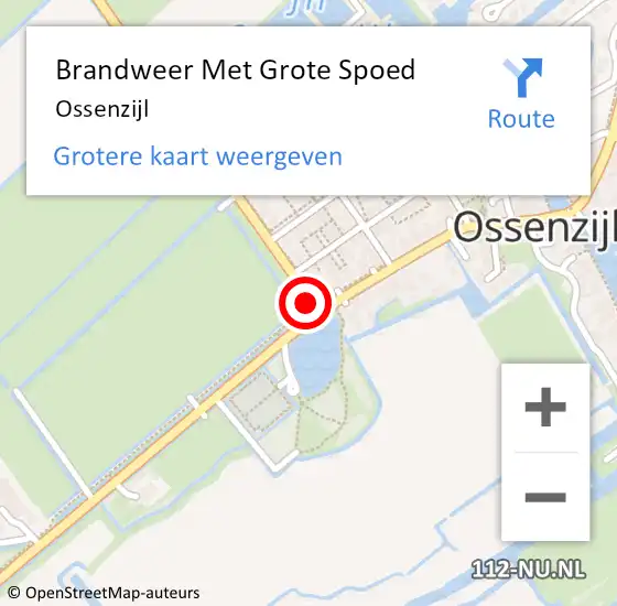 Locatie op kaart van de 112 melding: Brandweer Met Grote Spoed Naar Ossenzijl op 5 september 2024 15:06