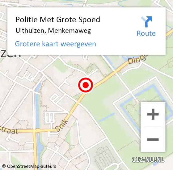 Locatie op kaart van de 112 melding: Politie Met Grote Spoed Naar Uithuizen, Menkemaweg op 5 september 2024 15:34