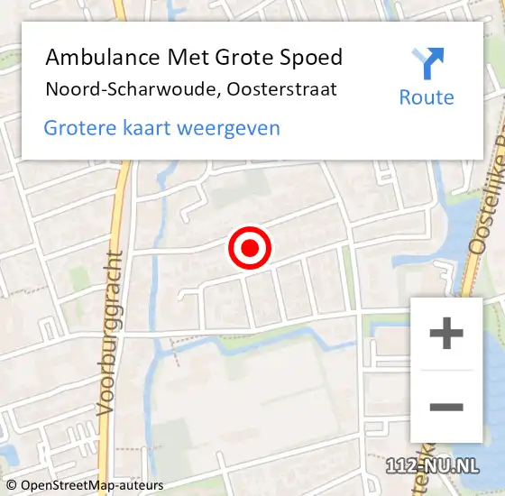 Locatie op kaart van de 112 melding: Ambulance Met Grote Spoed Naar Noord-Scharwoude, Oosterstraat op 5 september 2024 15:37