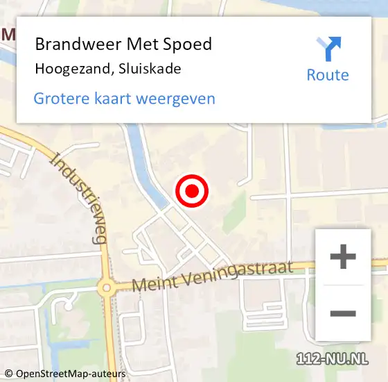 Locatie op kaart van de 112 melding: Brandweer Met Spoed Naar Hoogezand, Sluiskade op 5 september 2024 16:17