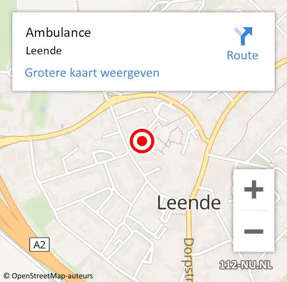 Locatie op kaart van de 112 melding: Ambulance Leende op 5 september 2024 16:26