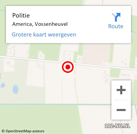 Locatie op kaart van de 112 melding: Politie America, Vossenheuvel op 5 september 2024 16:57