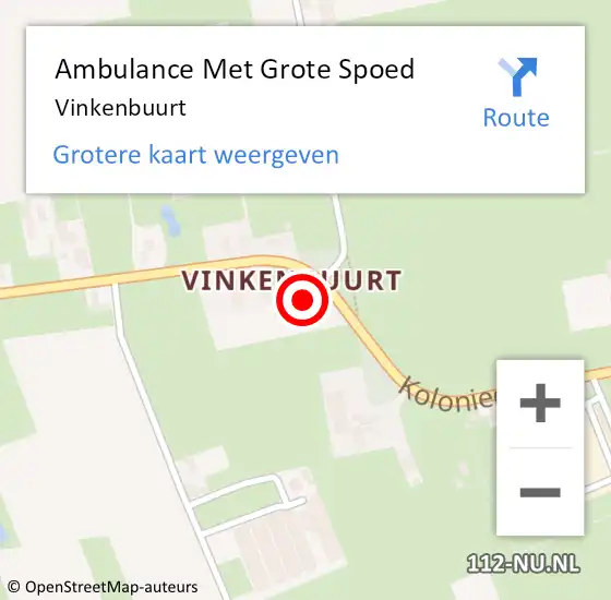 Locatie op kaart van de 112 melding: Ambulance Met Grote Spoed Naar Vinkenbuurt op 5 september 2024 17:17