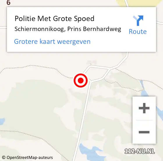 Locatie op kaart van de 112 melding: Politie Met Grote Spoed Naar Schiermonnikoog, Prins Bernhardweg op 5 september 2024 17:21