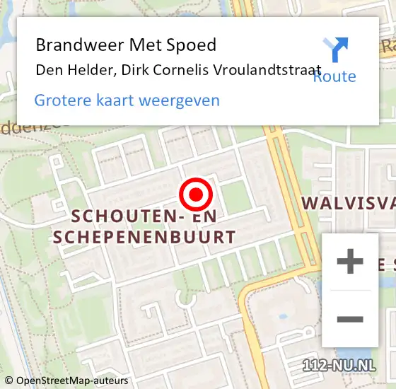 Locatie op kaart van de 112 melding: Brandweer Met Spoed Naar Den Helder, Dirk Cornelis Vroulandtstraat op 5 september 2024 17:32