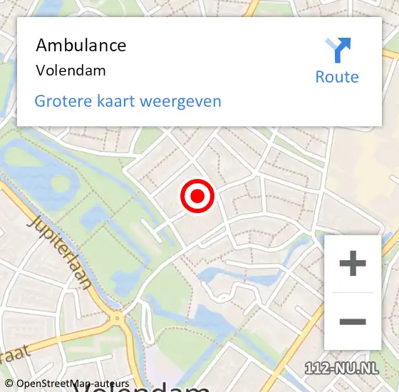 Locatie op kaart van de 112 melding: Ambulance Volendam op 5 september 2024 17:49