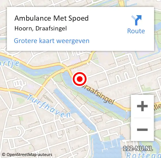 Locatie op kaart van de 112 melding: Ambulance Met Spoed Naar Hoorn, Draafsingel op 5 september 2024 17:53