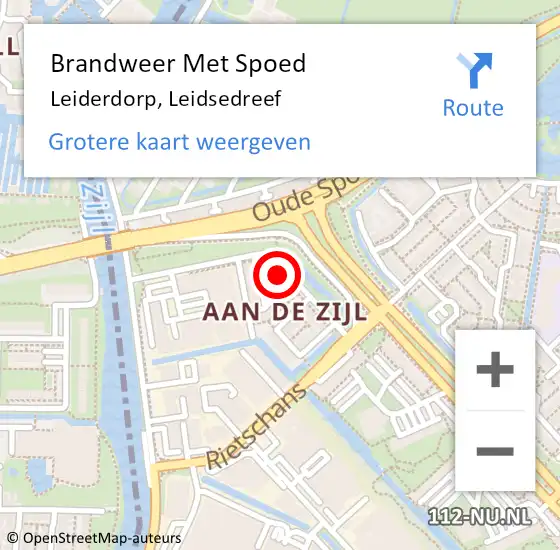 Locatie op kaart van de 112 melding: Brandweer Met Spoed Naar Leiderdorp, Leidsedreef op 5 september 2024 18:15