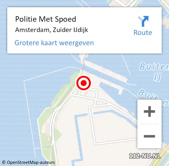 Locatie op kaart van de 112 melding: Politie Met Spoed Naar Amsterdam, Zuider IJdijk op 5 september 2024 18:17