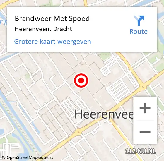 Locatie op kaart van de 112 melding: Brandweer Met Spoed Naar Drachten, Dracht op 5 september 2024 18:55