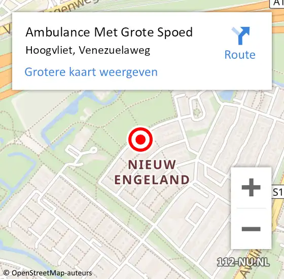 Locatie op kaart van de 112 melding: Ambulance Met Grote Spoed Naar Hoogvliet, Venezuelaweg op 5 september 2024 19:20