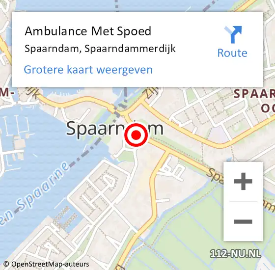 Locatie op kaart van de 112 melding: Ambulance Met Spoed Naar Spaarndam, Spaarndammerdijk op 5 september 2024 20:11