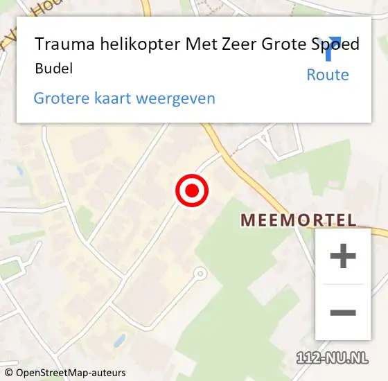 Locatie op kaart van de 112 melding: Trauma helikopter Met Zeer Grote Spoed Naar Budel op 5 september 2024 20:23