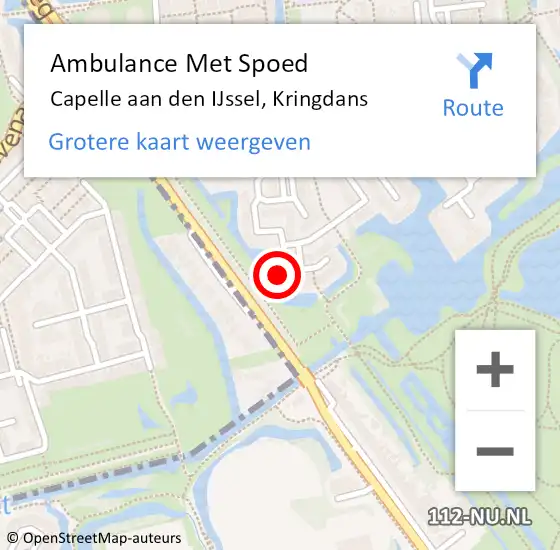 Locatie op kaart van de 112 melding: Ambulance Met Spoed Naar Capelle aan den IJssel, Kringdans op 5 september 2024 21:31