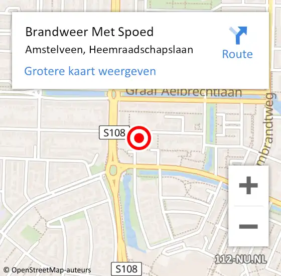 Locatie op kaart van de 112 melding: Brandweer Met Spoed Naar Amstelveen, Heemraadschapslaan op 5 september 2024 22:17