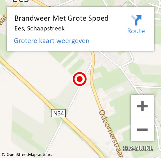 Locatie op kaart van de 112 melding: Brandweer Met Grote Spoed Naar Ees, Schaapstreek op 5 september 2024 23:06