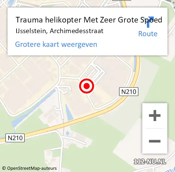 Locatie op kaart van de 112 melding: Trauma helikopter Met Zeer Grote Spoed Naar IJsselstein, Archimedesstraat op 5 september 2024 23:35