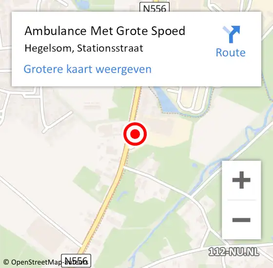 Locatie op kaart van de 112 melding: Ambulance Met Grote Spoed Naar Hegelsom, Stationsstraat op 19 oktober 2014 03:28