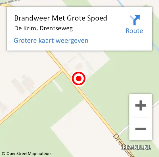 Locatie op kaart van de 112 melding: Brandweer Met Grote Spoed Naar De Krim, Drentseweg op 6 september 2024 00:00