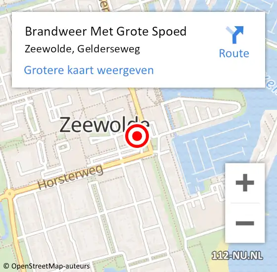 Locatie op kaart van de 112 melding: Brandweer Met Grote Spoed Naar Zeewolde, Gelderseweg op 6 september 2024 00:06