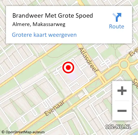 Locatie op kaart van de 112 melding: Brandweer Met Grote Spoed Naar Almere, Makassarweg op 6 september 2024 00:37