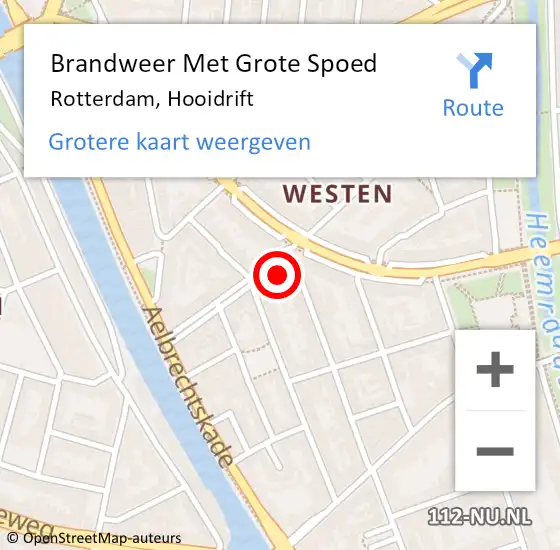 Locatie op kaart van de 112 melding: Brandweer Met Grote Spoed Naar Rotterdam, Hooidrift op 6 september 2024 01:28