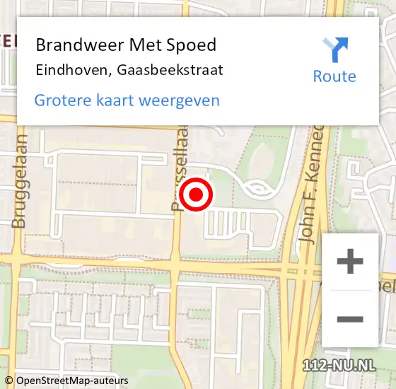 Locatie op kaart van de 112 melding: Brandweer Met Spoed Naar Eindhoven, Gaasbeekstraat op 6 september 2024 03:22