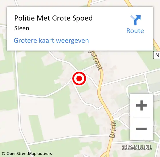 Locatie op kaart van de 112 melding: Politie Met Grote Spoed Naar Sleen op 6 september 2024 08:03