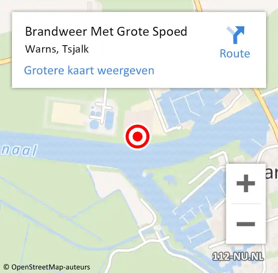 Locatie op kaart van de 112 melding: Brandweer Met Grote Spoed Naar Warns, Tsjalk op 6 september 2024 08:34