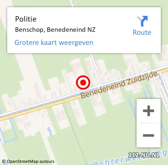 Locatie op kaart van de 112 melding: Politie Benschop, Benedeneind NZ op 6 september 2024 08:34