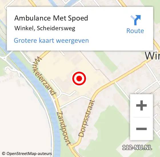 Locatie op kaart van de 112 melding: Ambulance Met Spoed Naar Winkel, Scheidersweg op 6 september 2024 08:52