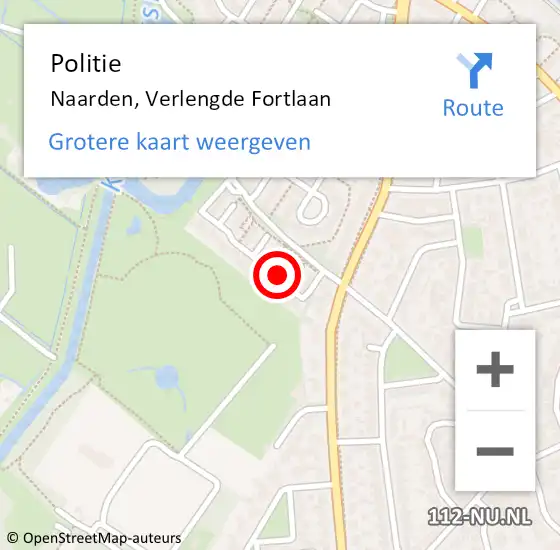 Locatie op kaart van de 112 melding: Politie Naarden, Verlengde Fortlaan op 6 september 2024 09:44