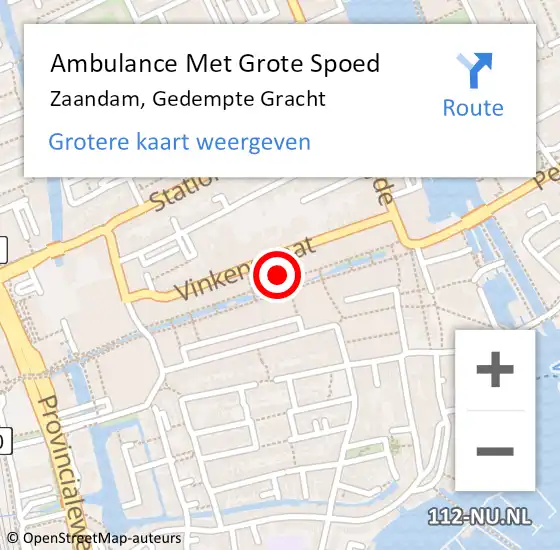 Locatie op kaart van de 112 melding: Ambulance Met Grote Spoed Naar Zaandam, Gedempte Gracht op 6 september 2024 09:48