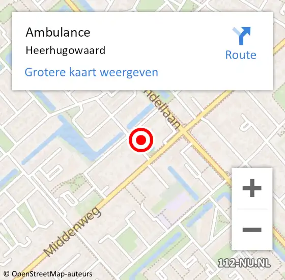 Locatie op kaart van de 112 melding: Ambulance Heerhugowaard op 6 september 2024 09:50