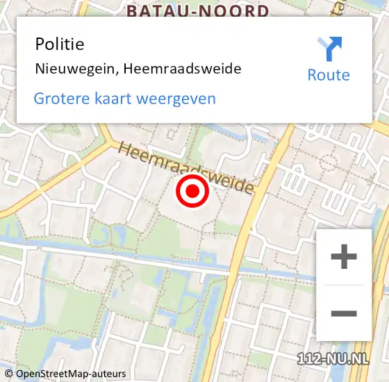 Locatie op kaart van de 112 melding: Politie Nieuwegein, Heemraadsweide op 6 september 2024 10:03