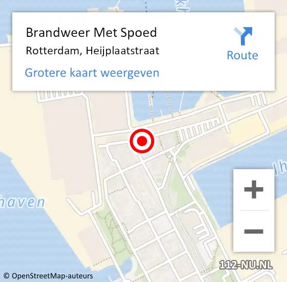 Locatie op kaart van de 112 melding: Brandweer Met Spoed Naar Rotterdam, Heijplaatstraat op 6 september 2024 11:44