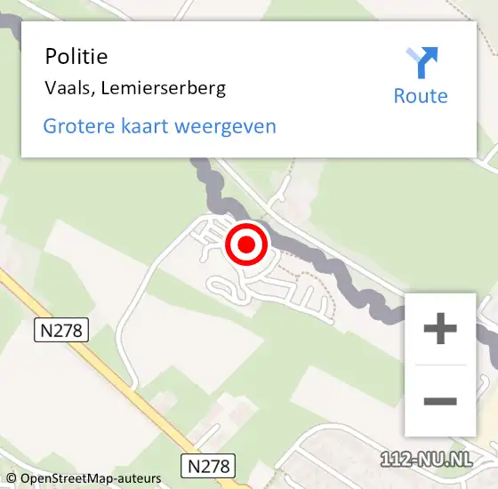 Locatie op kaart van de 112 melding: Politie Vaals, Lemierserberg op 6 september 2024 11:50