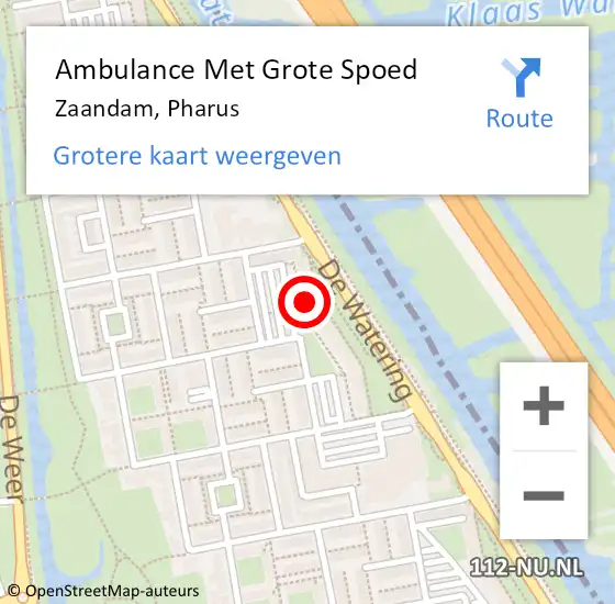 Locatie op kaart van de 112 melding: Ambulance Met Grote Spoed Naar Zaandam, Pharus op 6 september 2024 11:55