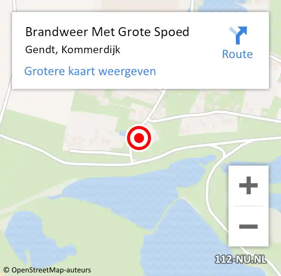 Locatie op kaart van de 112 melding: Brandweer Met Grote Spoed Naar Gendt, Kommerdijk op 6 september 2024 11:57