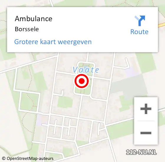 Locatie op kaart van de 112 melding: Ambulance Borssele op 6 september 2024 12:17